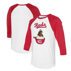 MLB Cincinnati Reds Tiny Turnip Unisex Sundae Helmet 3/4-Sleeve Raglan T-Shirt