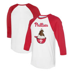 MLB Philadelphia Phillies Tiny Turnip Unisex Sundae Helmet 3/4-Sleeve Raglan T-Shirt