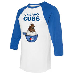 MLB Chicago Cubs Tiny Turnip Unisex Sundae Helmet 3/4-Sleeve Raglan T-Shirt