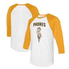 MLB San Diego Padres Tiny Turnip Unisex Triple Scoop 3/4-Sleeve Raglan T-Shirt