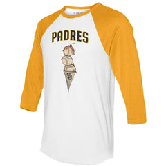 MLB San Diego Padres Tiny Turnip Unisex Triple Scoop 3/4-Sleeve Raglan T-Shirt