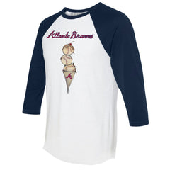 MLB Atlanta Braves Tiny Turnip Unisex Triple Scoop 3/4-Sleeve Raglan T-Shirt