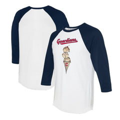 MLB Cleveland Guardians Tiny Turnip Unisex Triple Scoop 3/4-Sleeve Raglan T-Shirt