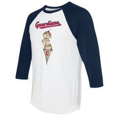 MLB Cleveland Guardians Tiny Turnip Unisex Triple Scoop 3/4-Sleeve Raglan T-Shirt
