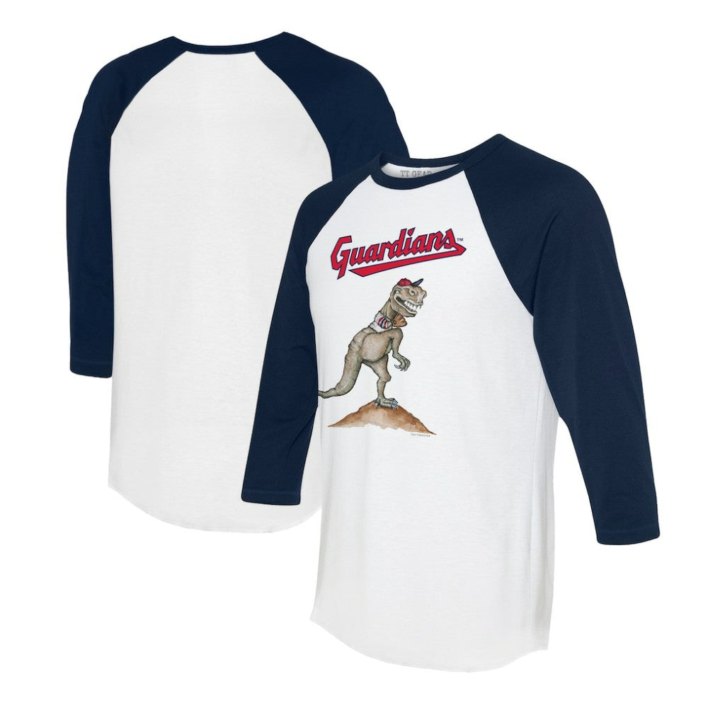 MLB Cleveland Guardians Tiny Turnip Unisex TT Rex 3/4-Sleeve Raglan T-Shirt