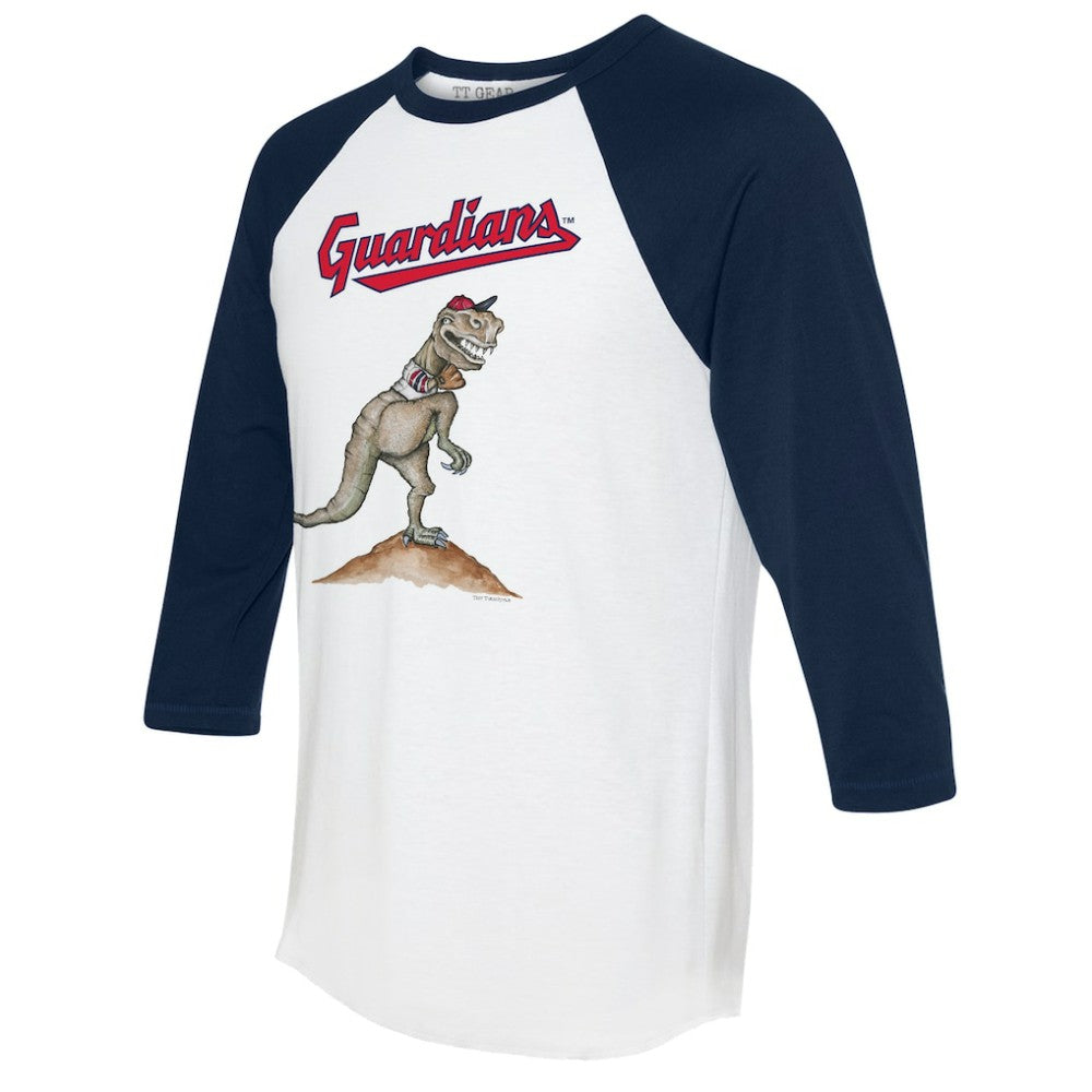 MLB Cleveland Guardians Tiny Turnip Unisex TT Rex 3/4-Sleeve Raglan T-Shirt