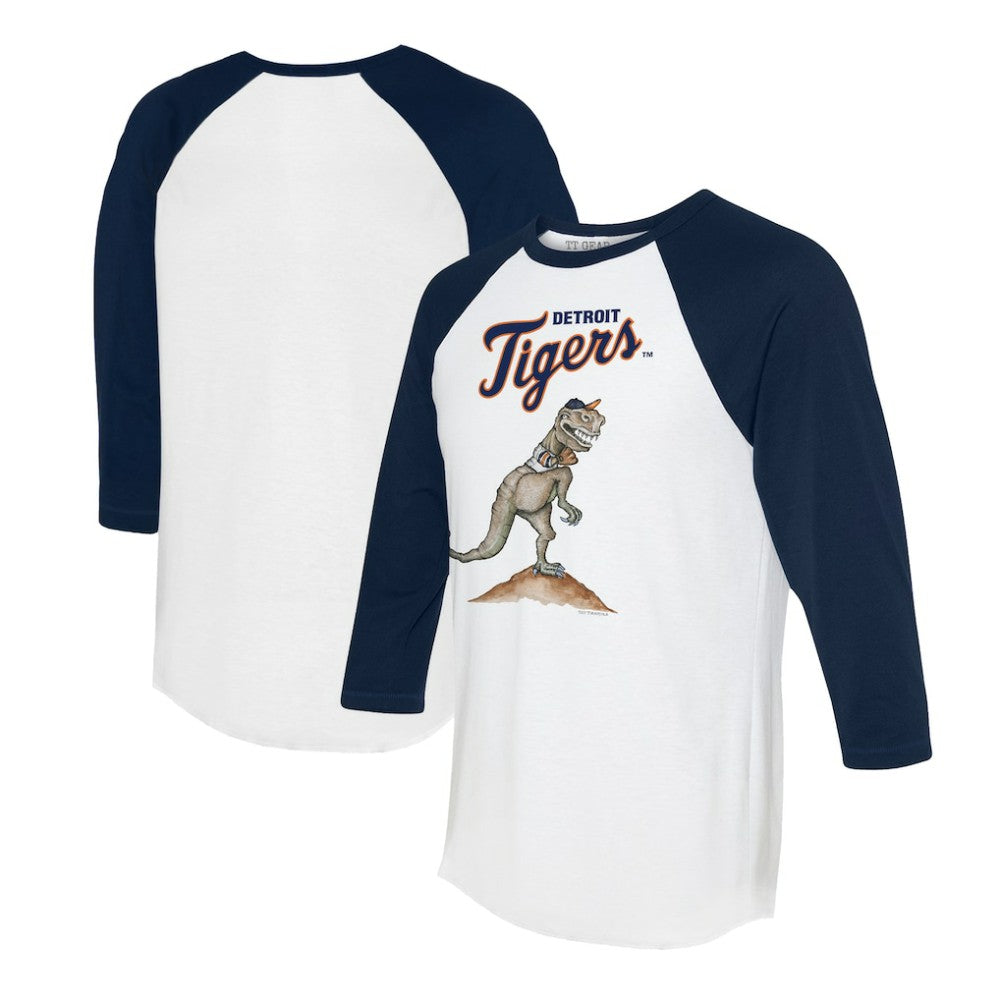MLB Detroit Tigers Tiny Turnip Unisex TT Rex 3/4-Sleeve Raglan T-Shirt