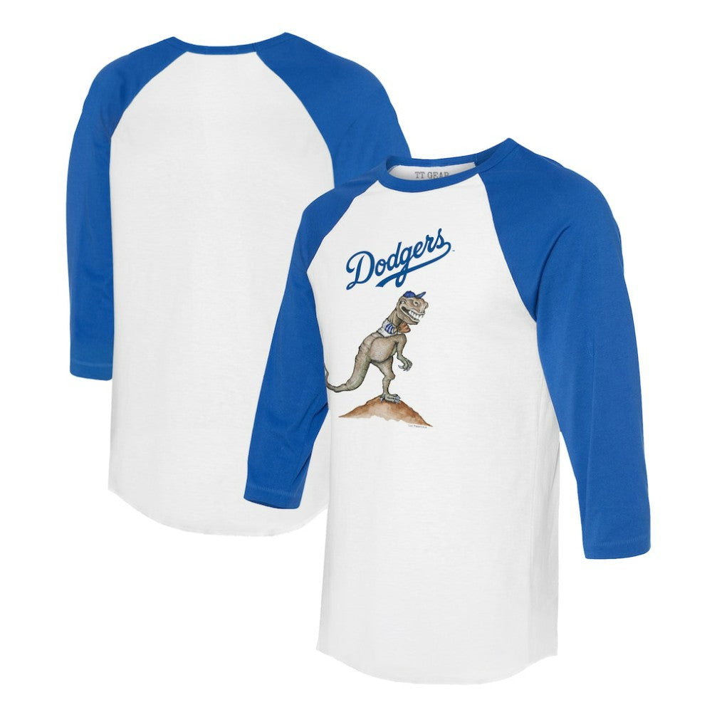 MLB Los Angeles Dodgers Tiny Turnip Unisex TT Rex 3/4-Sleeve Raglan T-Shirt