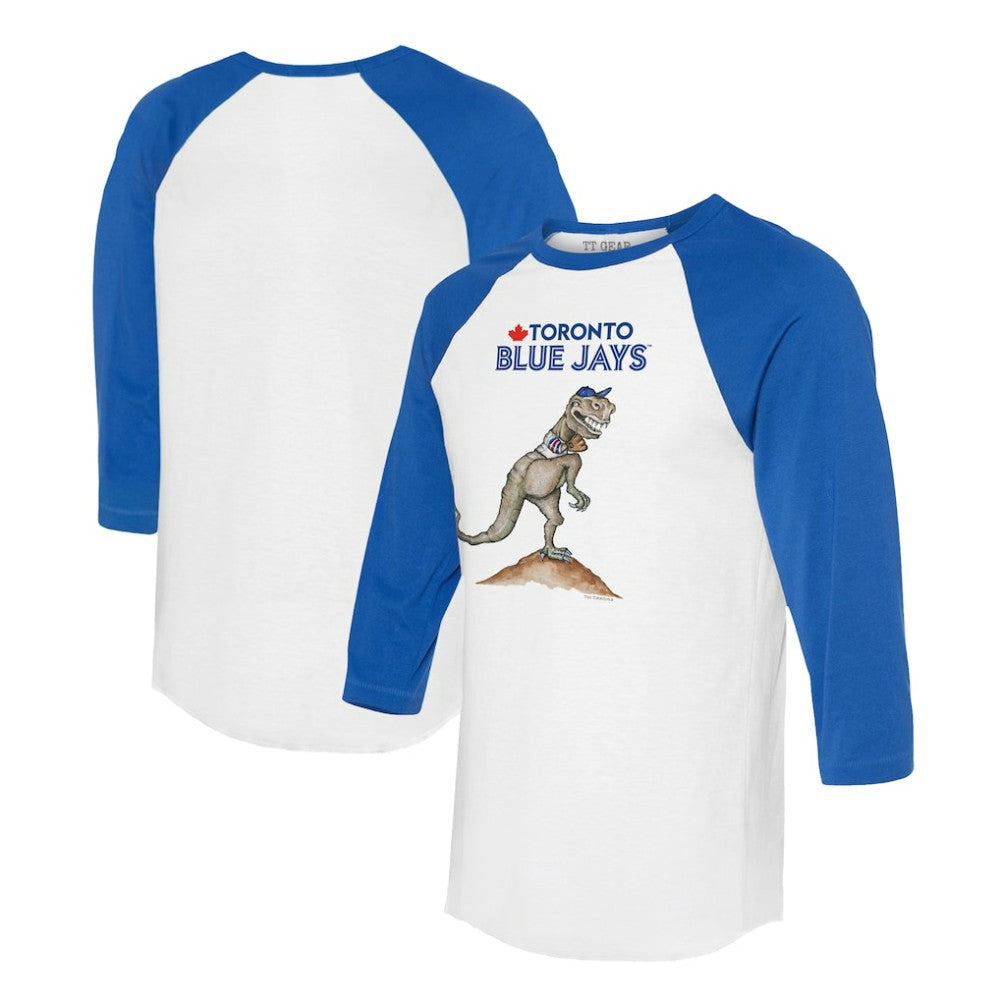 MLB Toronto Blue Jays Tiny Turnip Unisex TT Rex 3/4-Sleeve Raglan T-Shirt