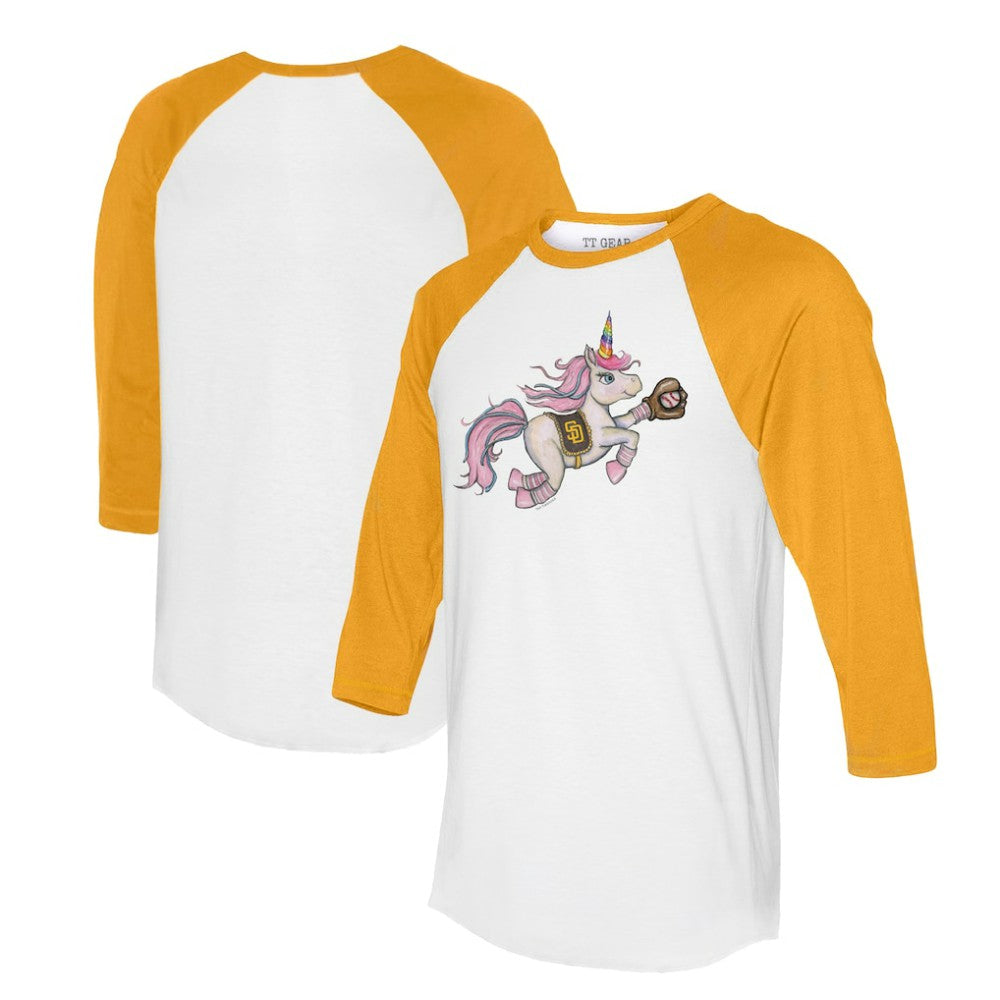 MLB San Diego Padres Tiny Turnip Unisex Unicorn 3/4-Sleeve Raglan T-Shirt