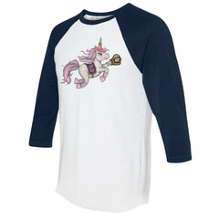 MLB Cleveland Guardians Tiny Turnip Unisex Unicorn 3/4-Sleeve Raglan T-Shirt