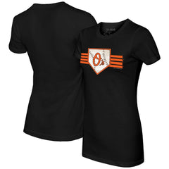 MLB Baltimore Orioles Tiny Turnip Women's Base Stripe T-Shirt