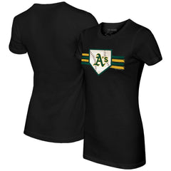 MLB Athletics Tiny Turnip Women's Base Stripe T-Shirt