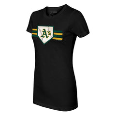 MLB Athletics Tiny Turnip Women's Base Stripe T-Shirt