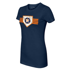 MLB Houston Astros Tiny Turnip Women's Base Stripe T-Shirt