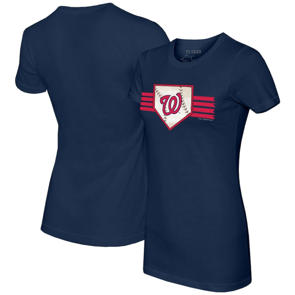 MLB Washington Nationals Tiny Turnip Women's Base Stripe T-Shirt