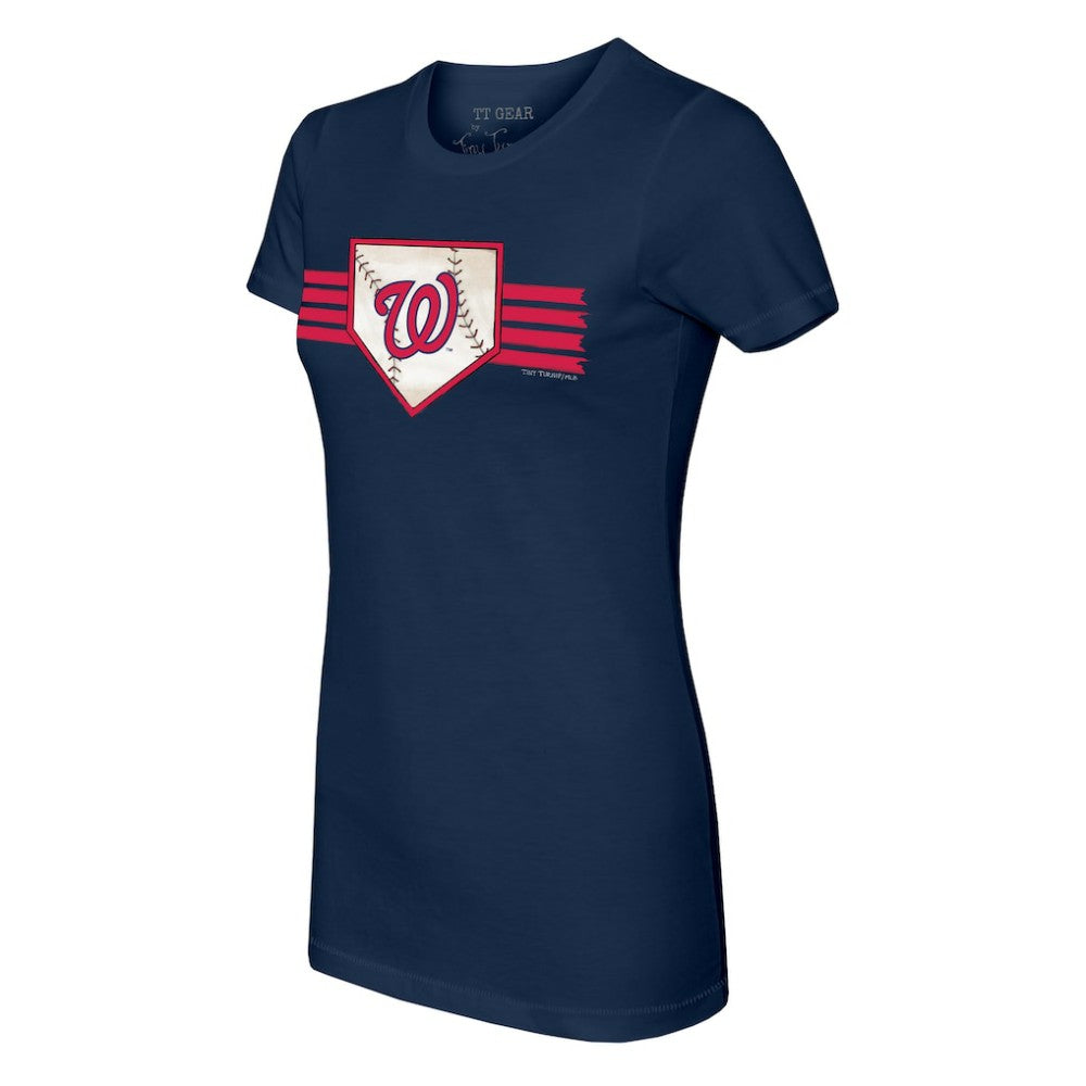 MLB Washington Nationals Tiny Turnip Women's Base Stripe T-Shirt