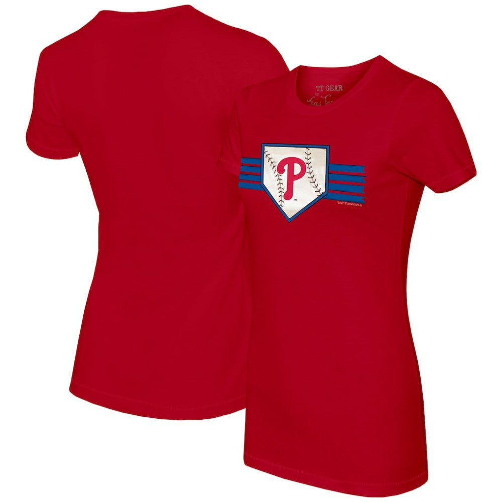 MLB Philadelphia Phillies Tiny Turnip Women's Base Stripe T-Shirt