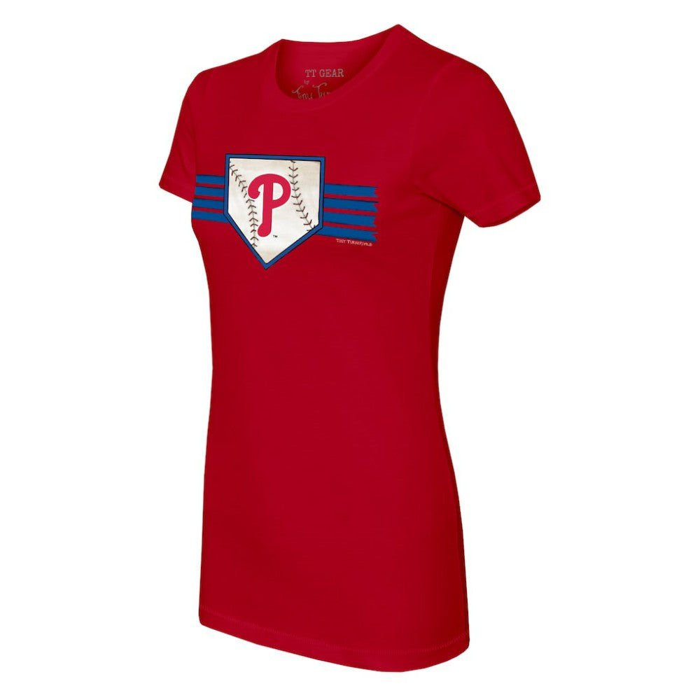 MLB Philadelphia Phillies Tiny Turnip Women's Base Stripe T-Shirt