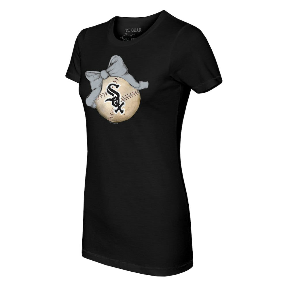 MLB Chicago White Sox Tiny Turnip Women's Baseball Bow T-Shirt