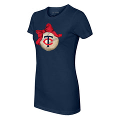 MLB Minnesota Twins Tiny Turnip Women's Baseball Bow T-Shirt