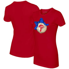 MLB Philadelphia Phillies Tiny Turnip Women's Baseball Bow T-Shirt