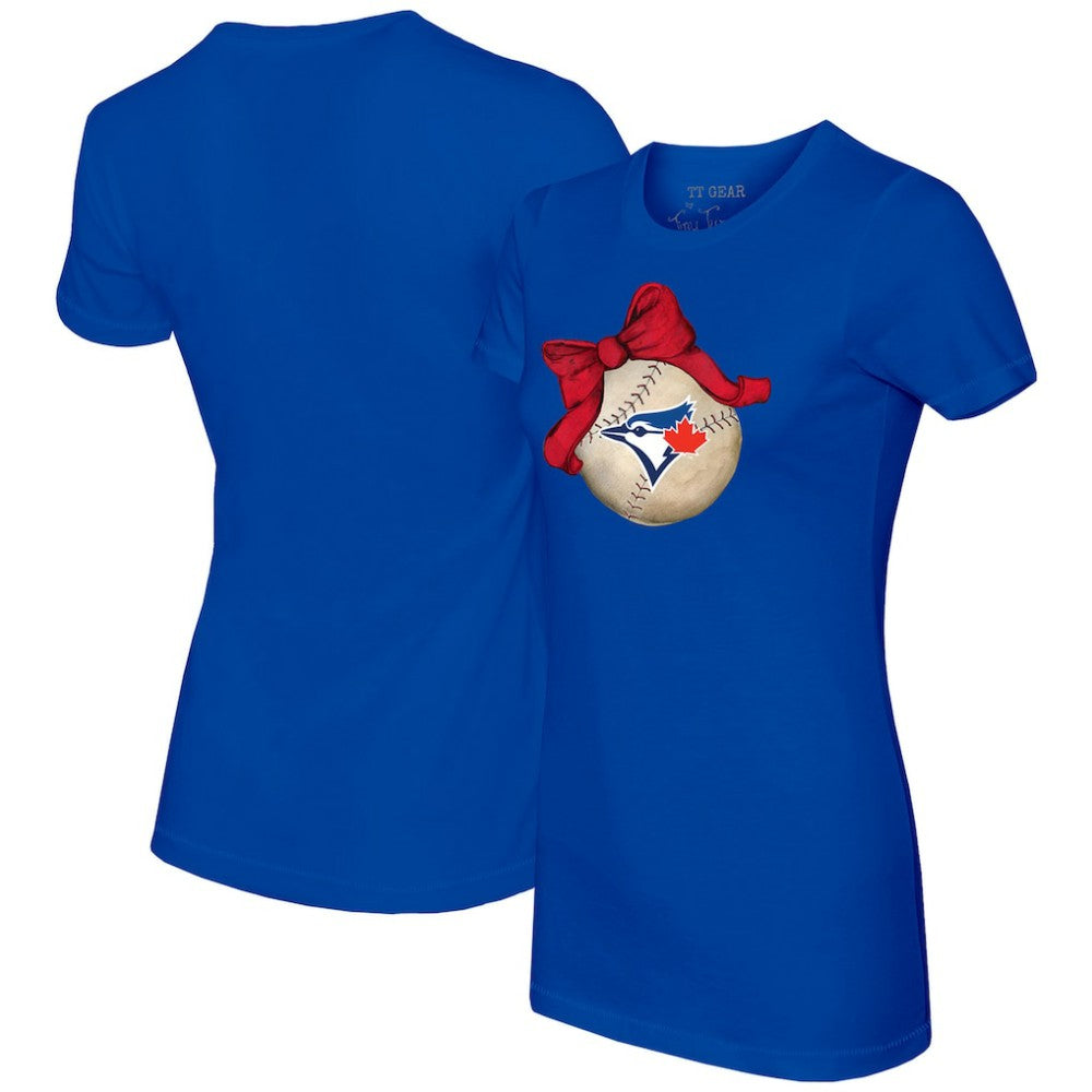 MLB Toronto Blue Jays Tiny Turnip Women's Baseball Bow T-Shirt