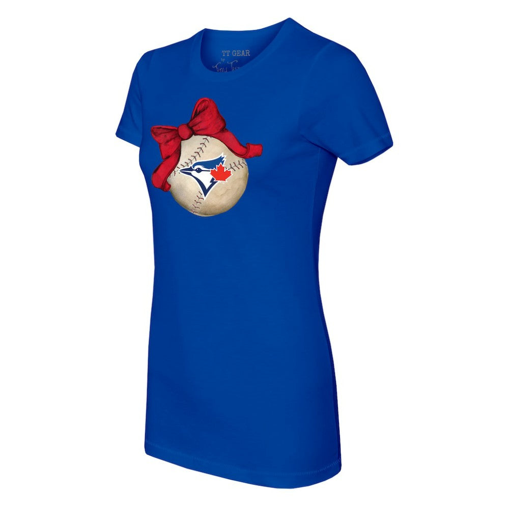 MLB Toronto Blue Jays Tiny Turnip Women's Baseball Bow T-Shirt