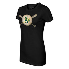 MLB Athletics Tiny Turnip Women's Baseball Cross Bats T-Shirt