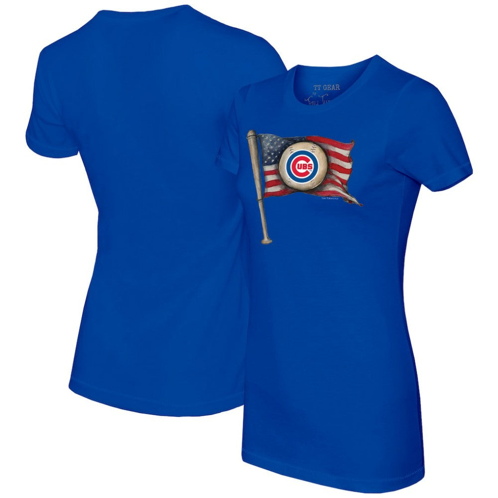 MLB Chicago Cubs Tiny Turnip Women's Baseball Flag T-Shirt
