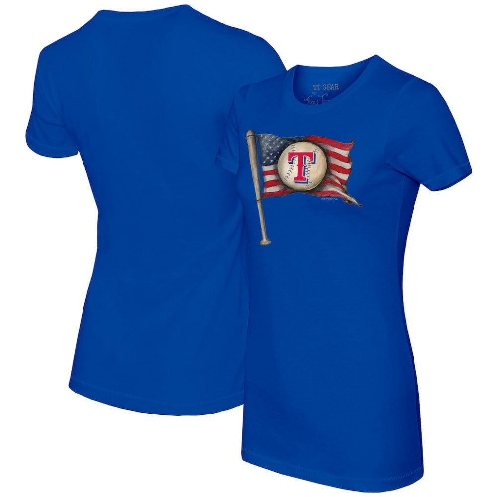 MLB Texas Rangers Tiny Turnip Women's Baseball Flag T-Shirt