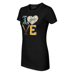 MLB Athletics Tiny Turnip Women's Baseball Love T-Shirt