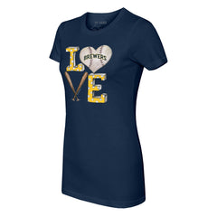 MLB Milwaukee Brewers Tiny Turnip Women's Baseball Love T-Shirt