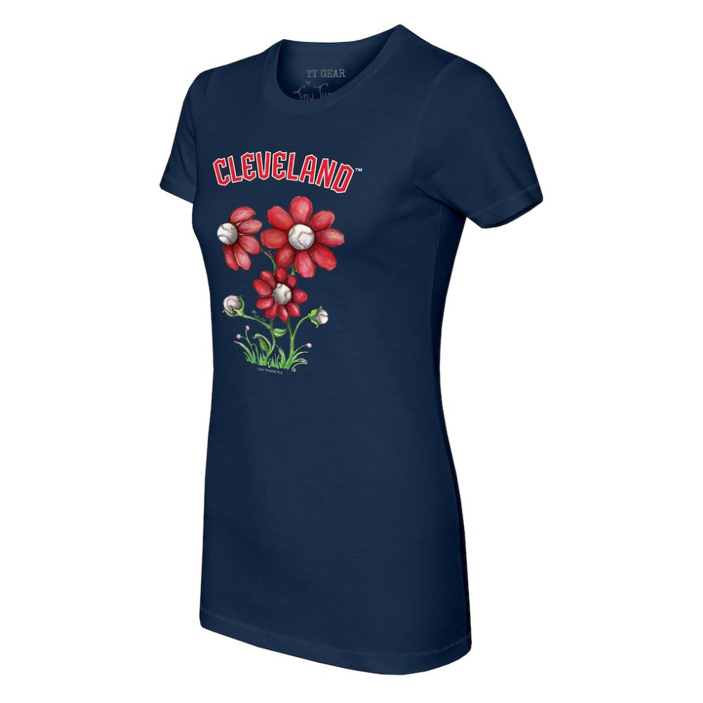 MLB Cleveland Guardians Tiny Turnip Women's Blooming Baseballs T-Shirt