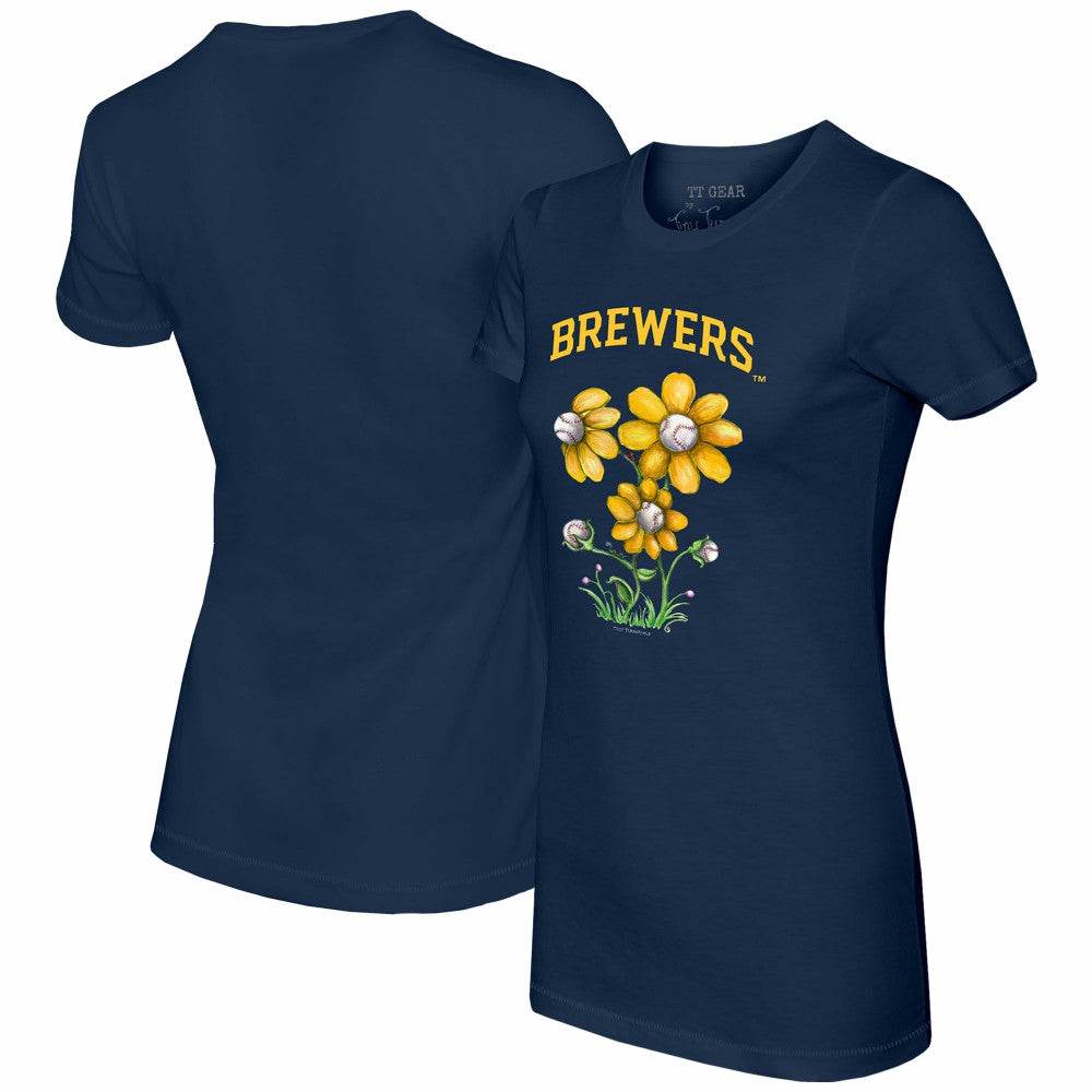 MLB Milwaukee Brewers Tiny Turnip Women's Blooming Baseballs T-Shirt