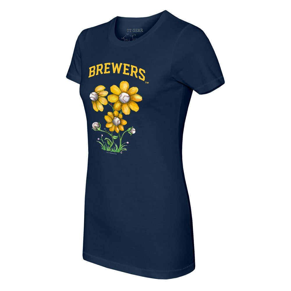 MLB Milwaukee Brewers Tiny Turnip Women's Blooming Baseballs T-Shirt