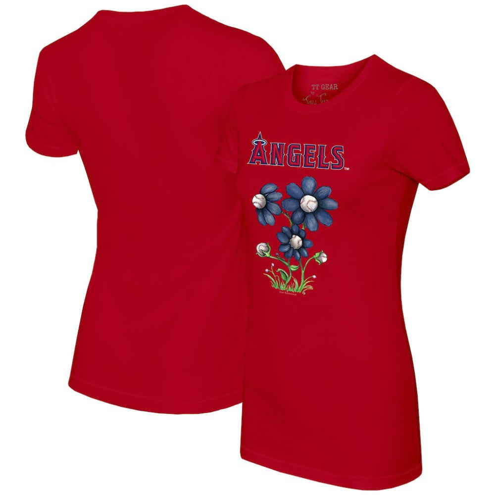 MLB Los Angeles Angels Tiny Turnip Women's Blooming Baseballs T-Shirt