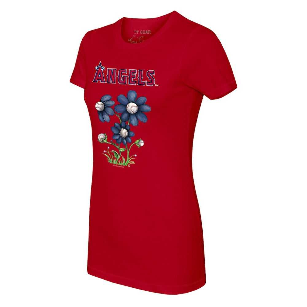 MLB Los Angeles Angels Tiny Turnip Women's Blooming Baseballs T-Shirt
