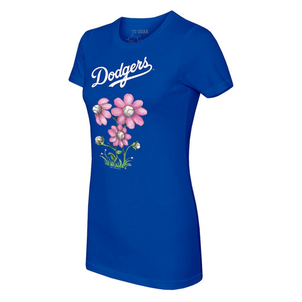 MLB Los Angeles Dodgers Tiny Turnip Women's Blooming Baseballs T-Shirt