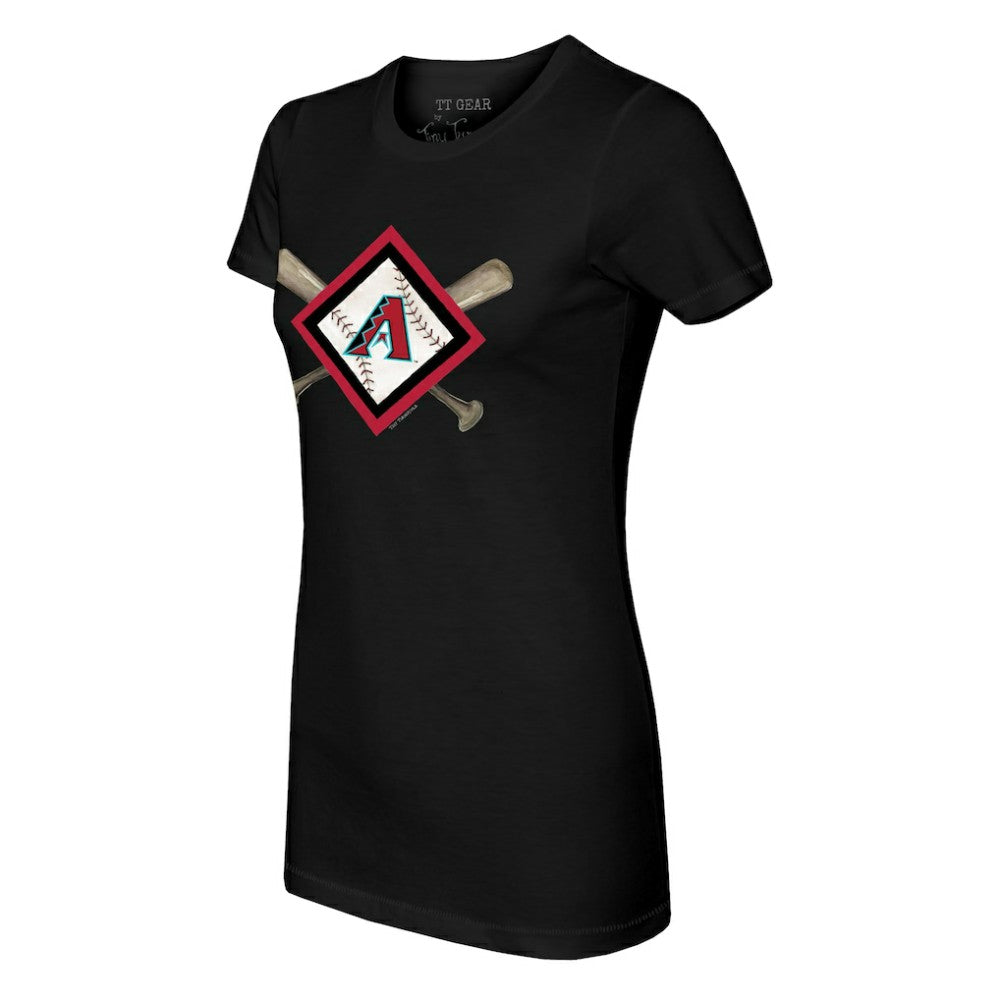 MLB Arizona Diamondbacks Tiny Turnip Women's Diamond Cross Bats T-Shirt