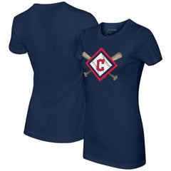 MLB Cleveland Guardians Tiny Turnip Women's Diamond Cross Bats T-Shirt