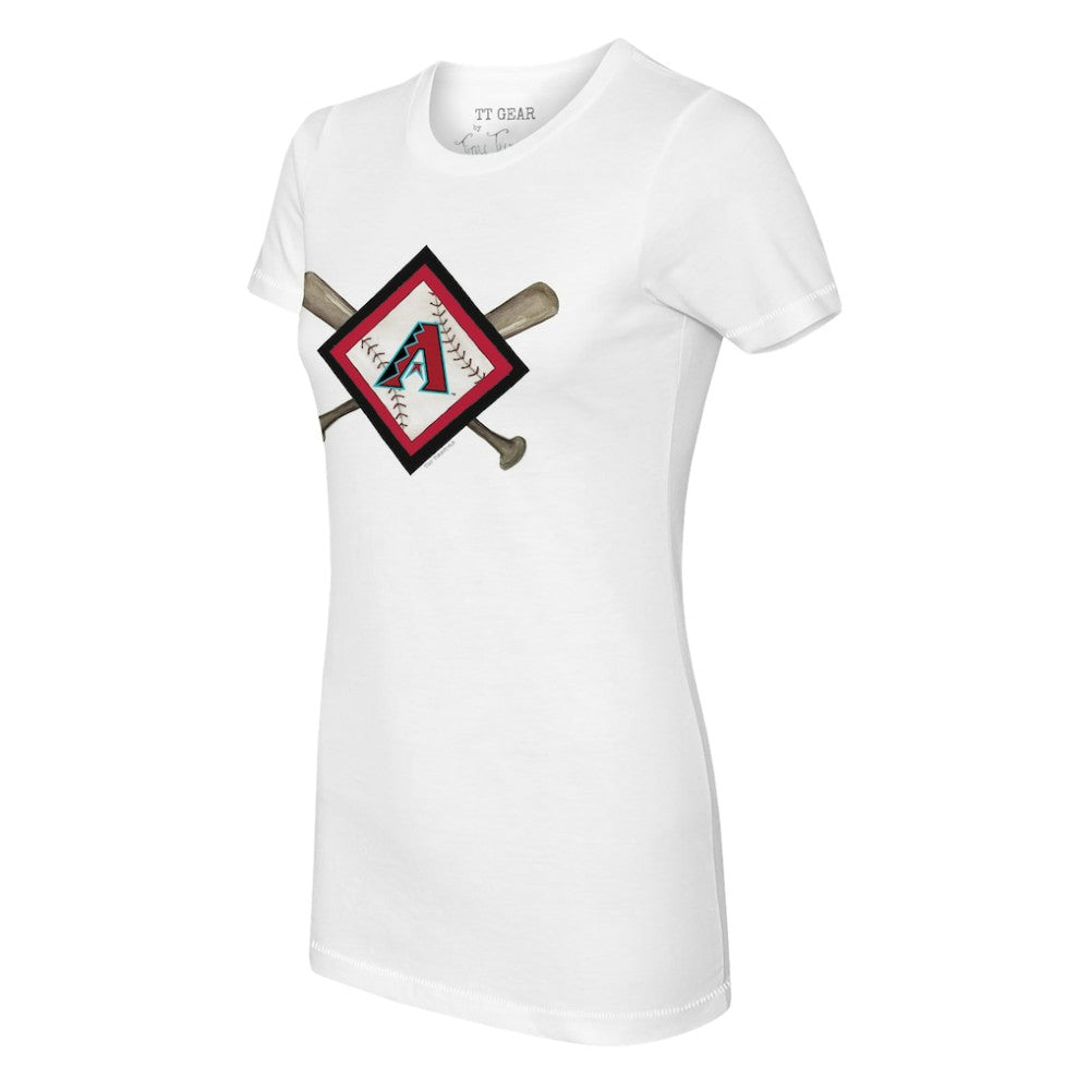 MLB Arizona Diamondbacks Tiny Turnip Women's Diamond Cross Bats T-Shirt