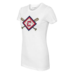 MLB Cleveland Guardians Tiny Turnip Women's Diamond Cross Bats T-Shirt