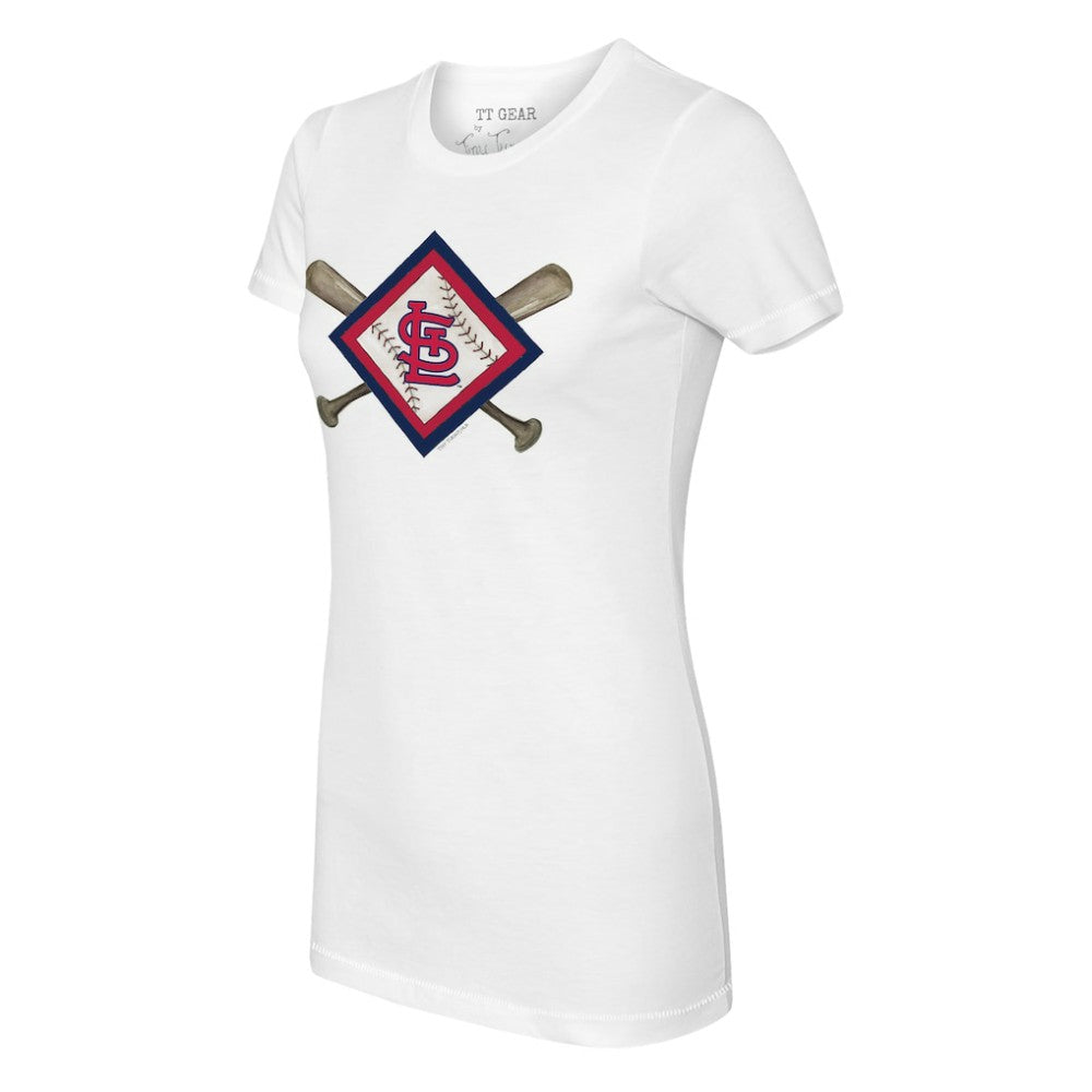 MLB St. Louis Cardinals Tiny Turnip Women's Diamond Cross Bats T-Shirt