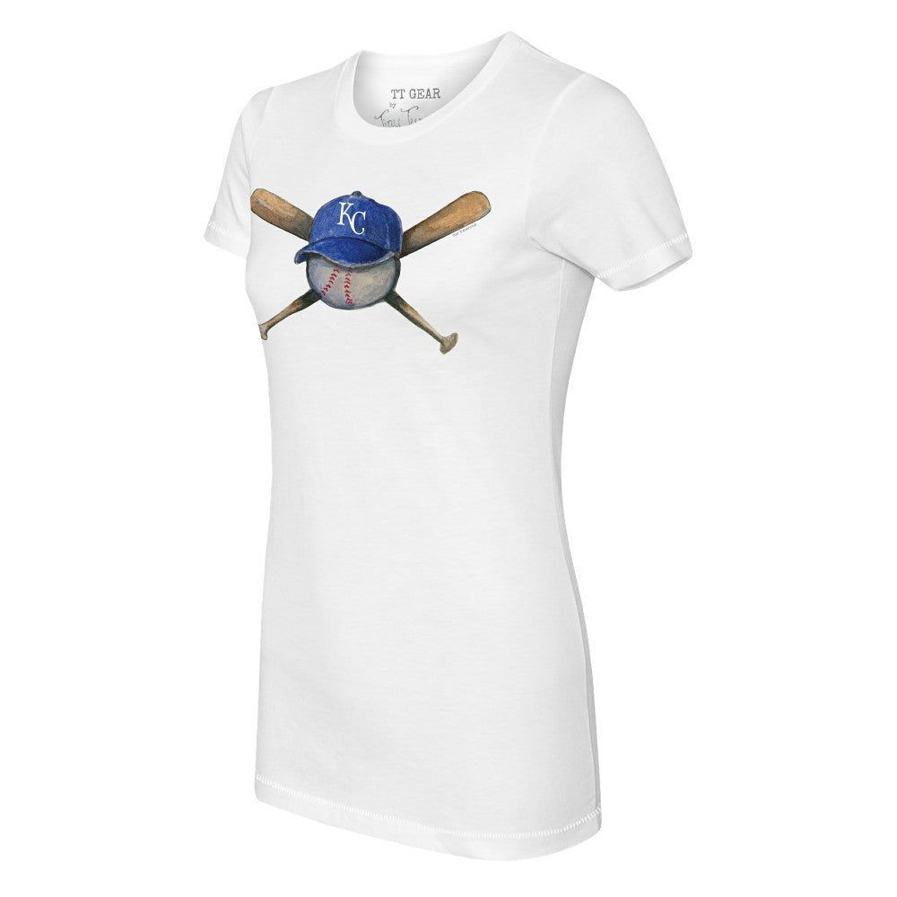 MLB Kansas City Royals Tiny Turnip Women's Hat Crossbats T-Shirt