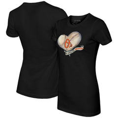 MLB Baltimore Orioles Tiny Turnip Women's Heart Banner T-Shirt