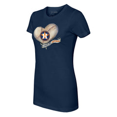 MLB Houston Astros Tiny Turnip Women's Heart Banner T-Shirt
