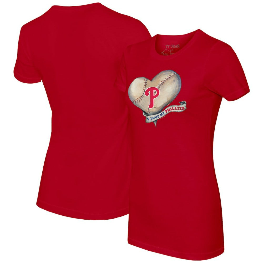 MLB Philadelphia Phillies Tiny Turnip Women's Heart Banner T-Shirt