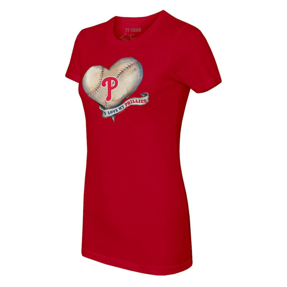 MLB Philadelphia Phillies Tiny Turnip Women's Heart Banner T-Shirt