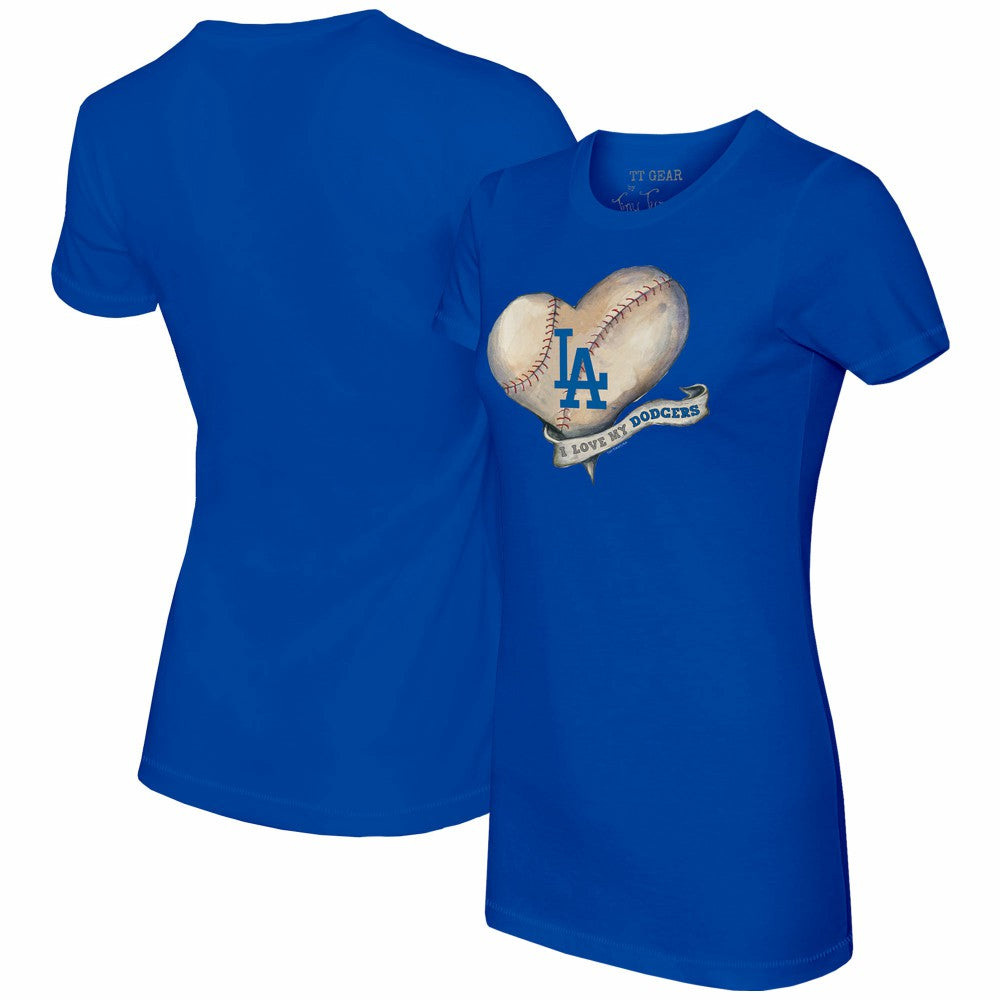 MLB Los Angeles Dodgers Tiny Turnip Women's Heart Banner T-Shirt
